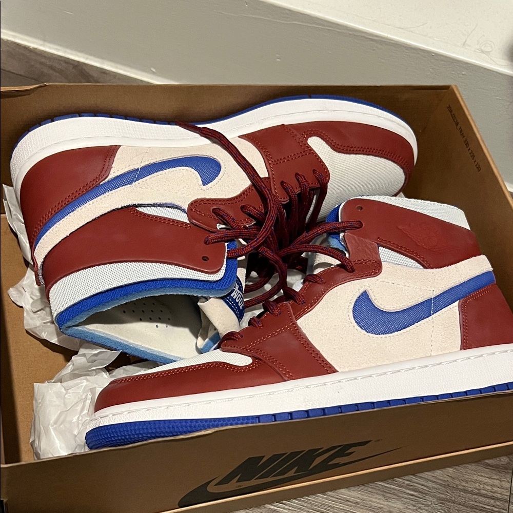 Nike Burgundy and Royal Blue Sneakers